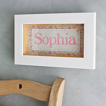 Personalised Fabric Framed Baby Name