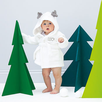 Personalised Fleece Reindeer Dressing Gown