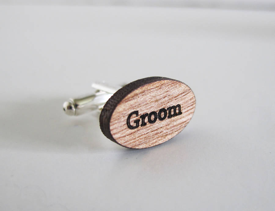 engraved groom cufflinks by sarah hurley