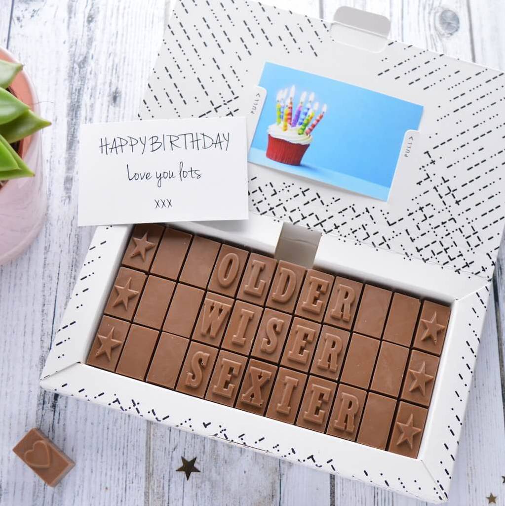 chocolate 30th birthday gift by morse toad