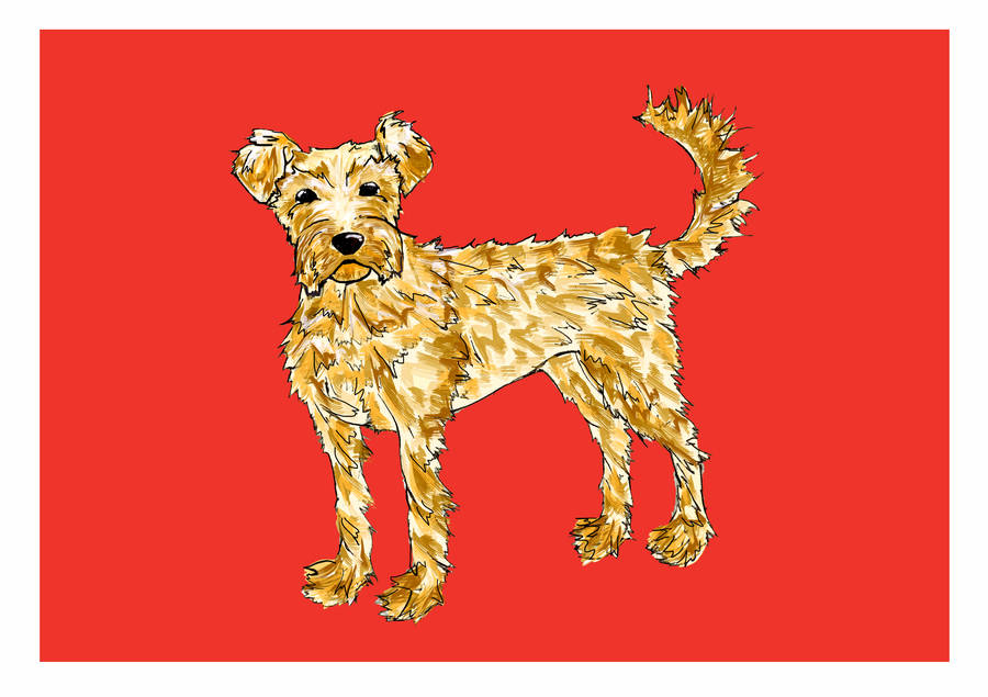 irish terrier a4 art print by rebekah leigh marshall art.illustration