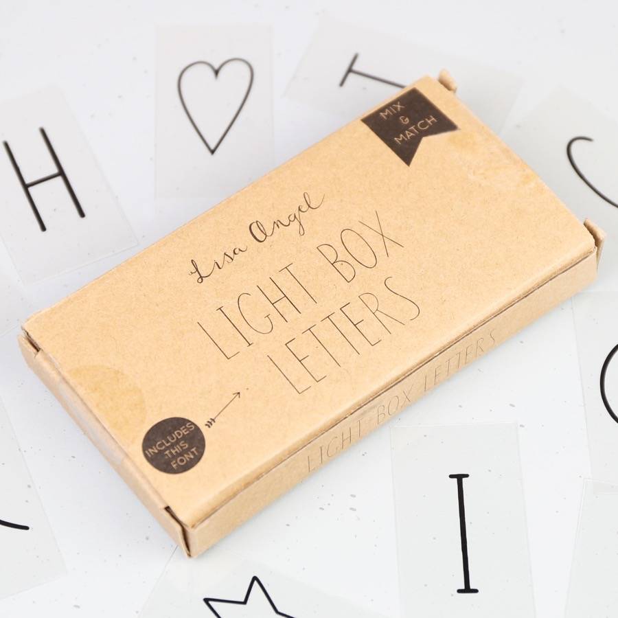 letters and symbols for a4 light box by lisa angel