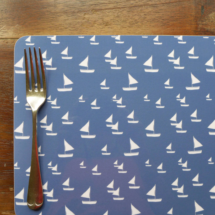 set of four sailboat placemats by charlotte macey