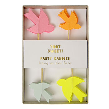 set of eight bird candles by little lulubel | notonthehighstreet.com