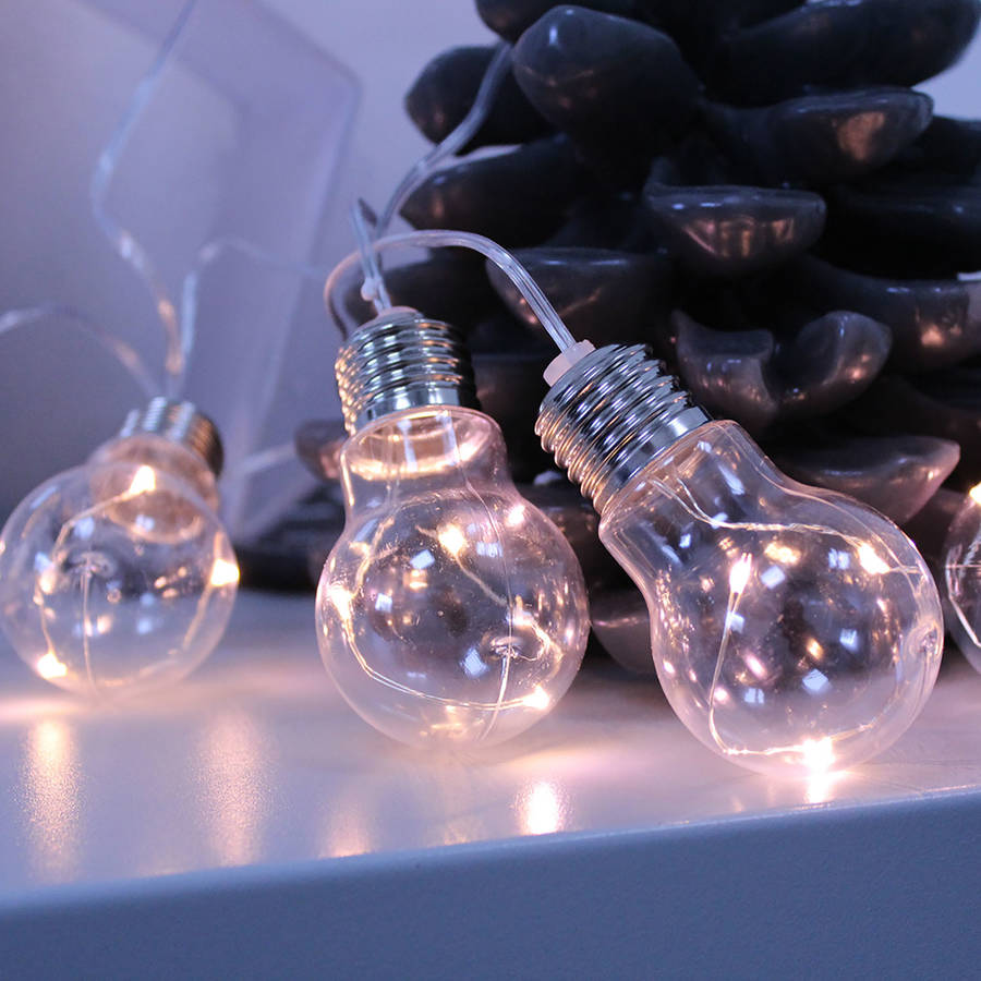 clear lightbulb fairy lights by lindsay interiors