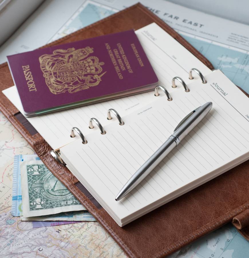 leather travel journal by oh so cherished