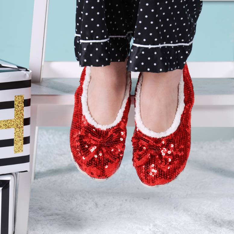 red glitter ballet slippers