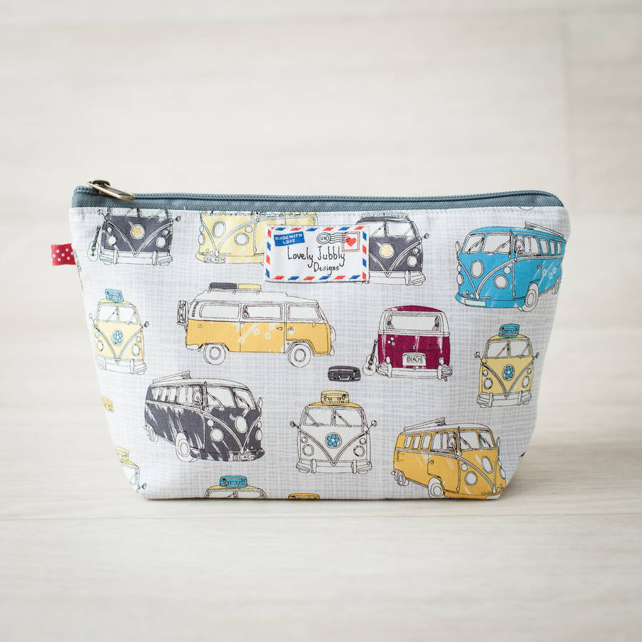 vw camper campervan retro gift makeup toiletry wash bag by lovely