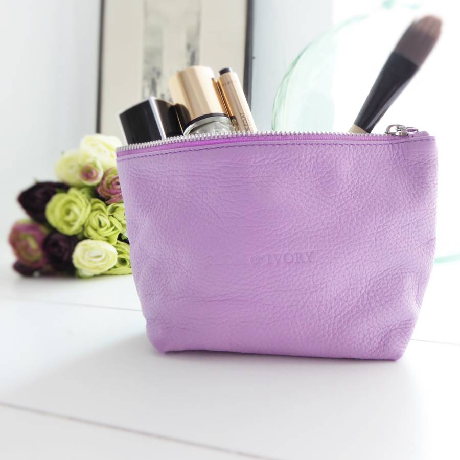 italian leather cosmetic bag by plum & ivory