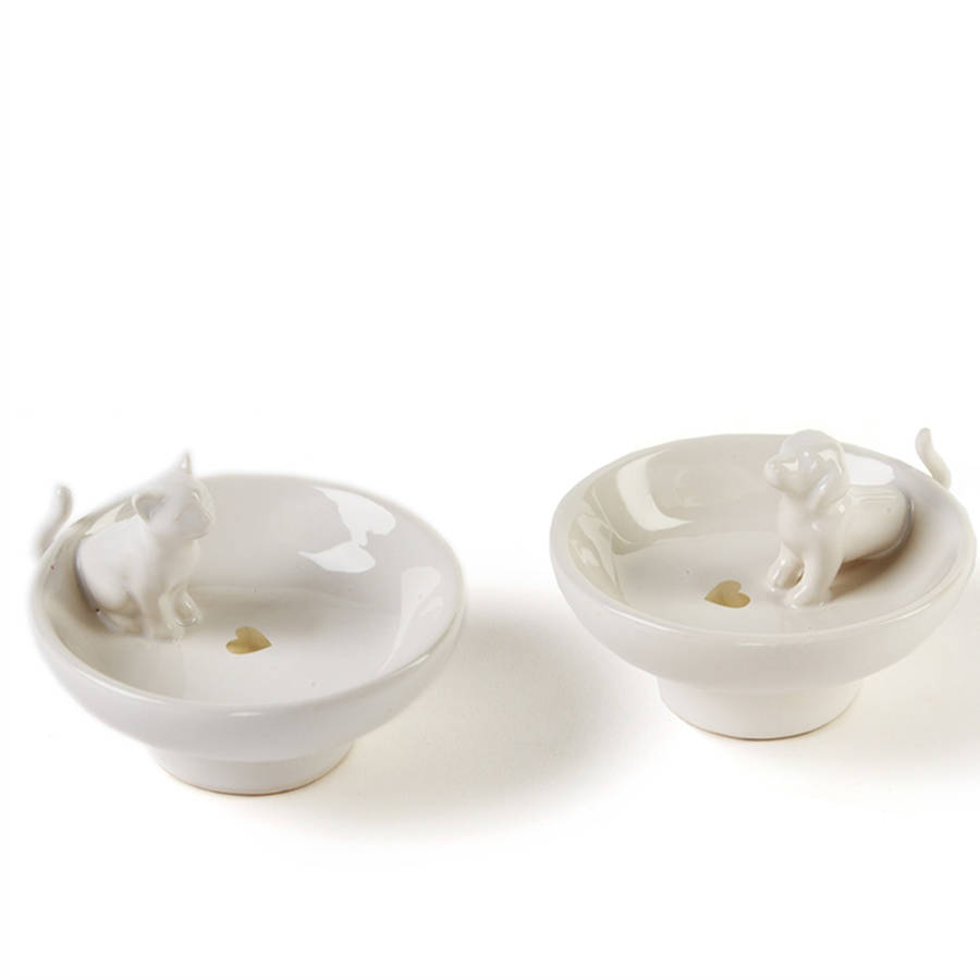 ringing cats and dogs ring holder tray by red berry apple