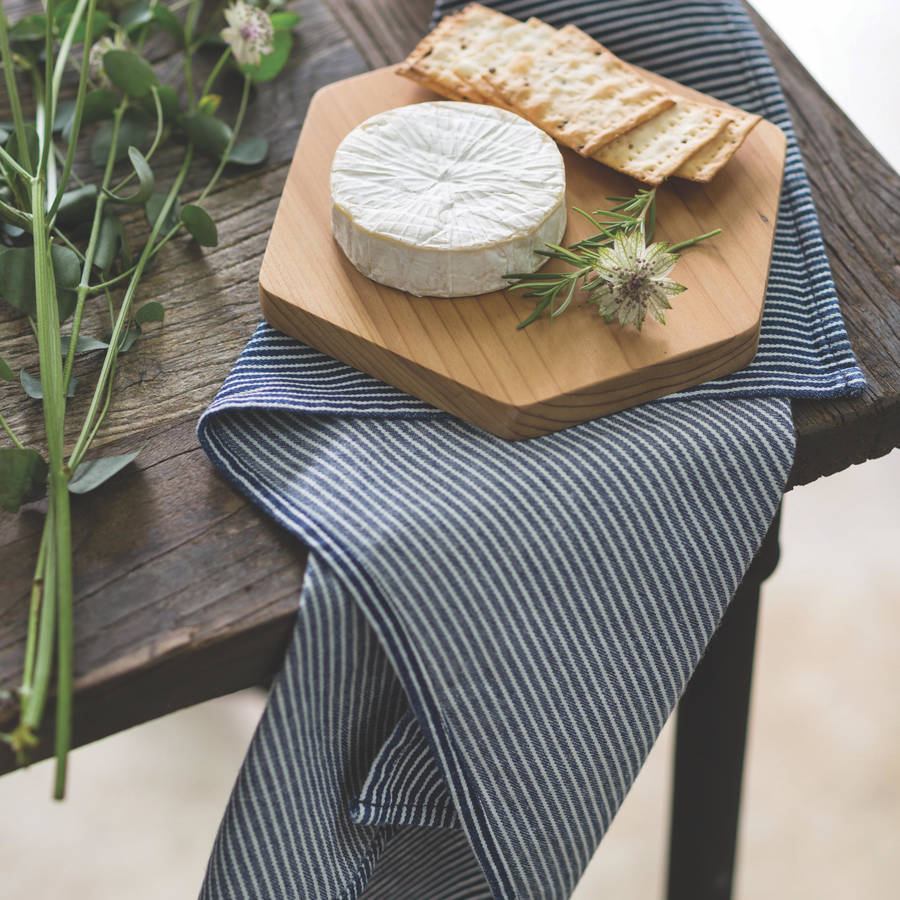 organic cotton stripe tea towel by green tulip ethical living