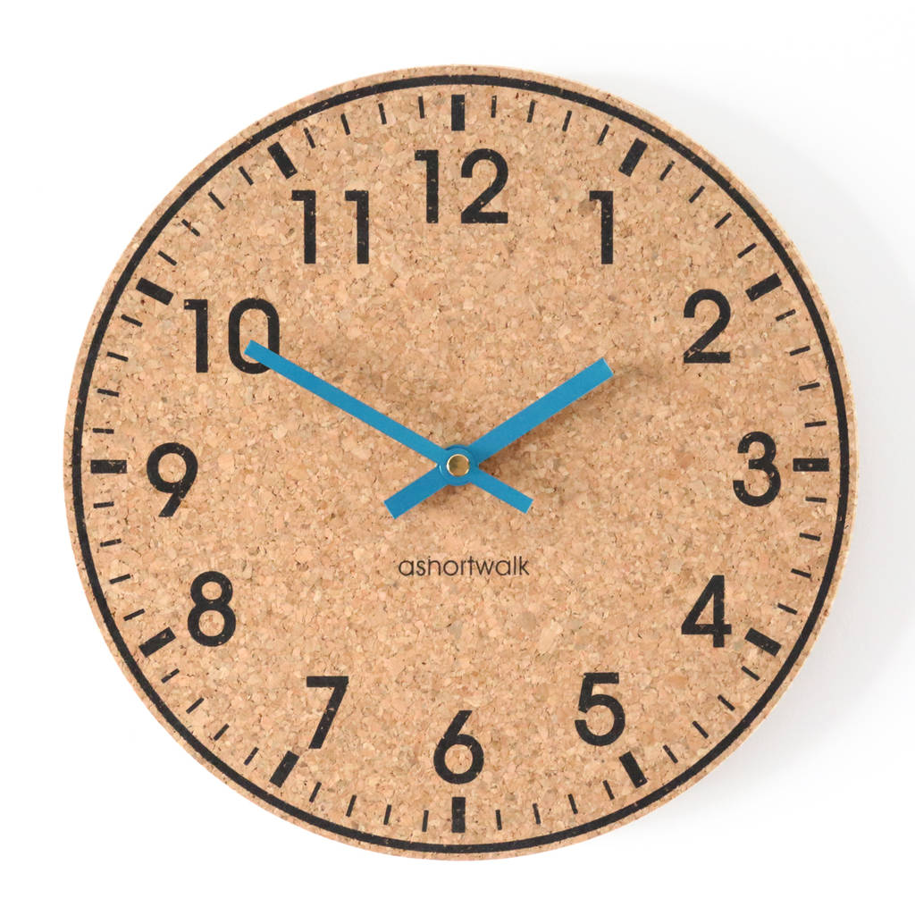 eco cork wall clock by ashortwalk