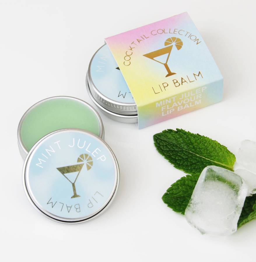 mint julep cocktail lip balm gift by hearth & heritage