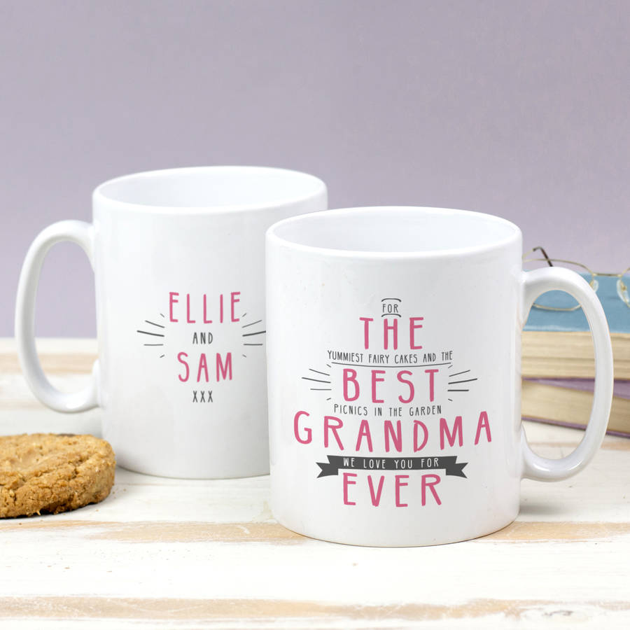personalised 'best grandma ever' secret message mug by the little