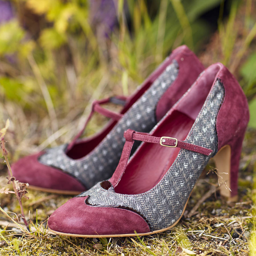 molly suede and tweed shoes by agnes & norman