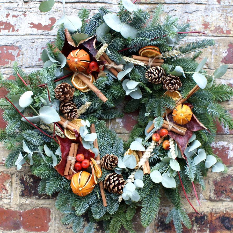 luxury fresh country christmas wreath by the artisan dried flower