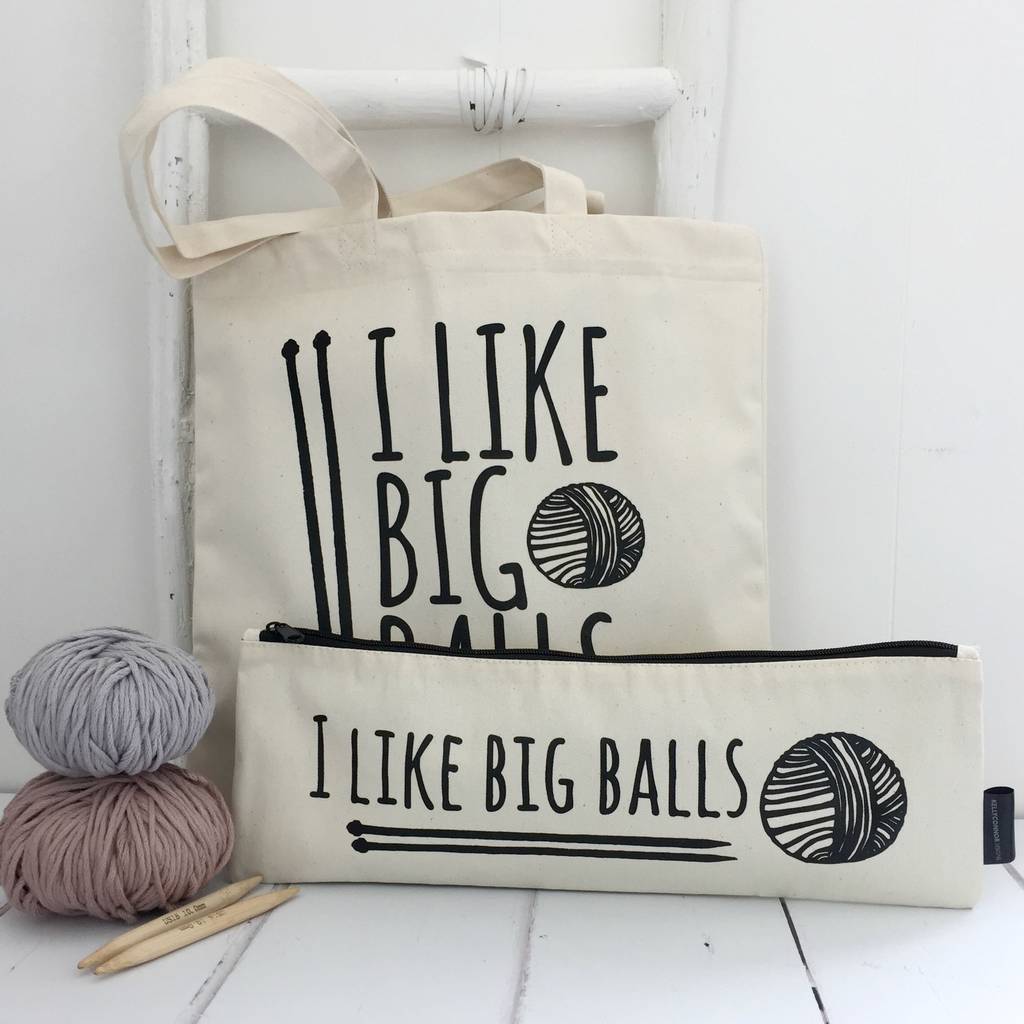 I Like Big Balls Knitting Needle Case By Kelly Connor Designs 0092