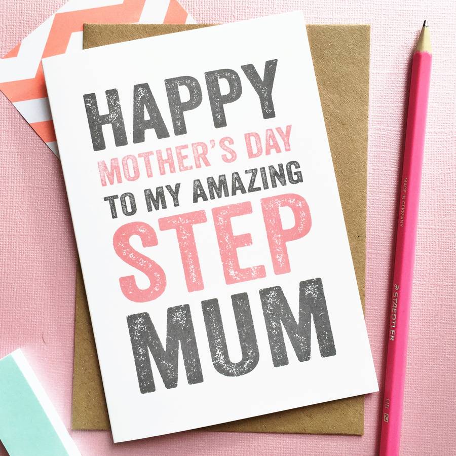 happy mother's day amazing step mum card by do you punctuate