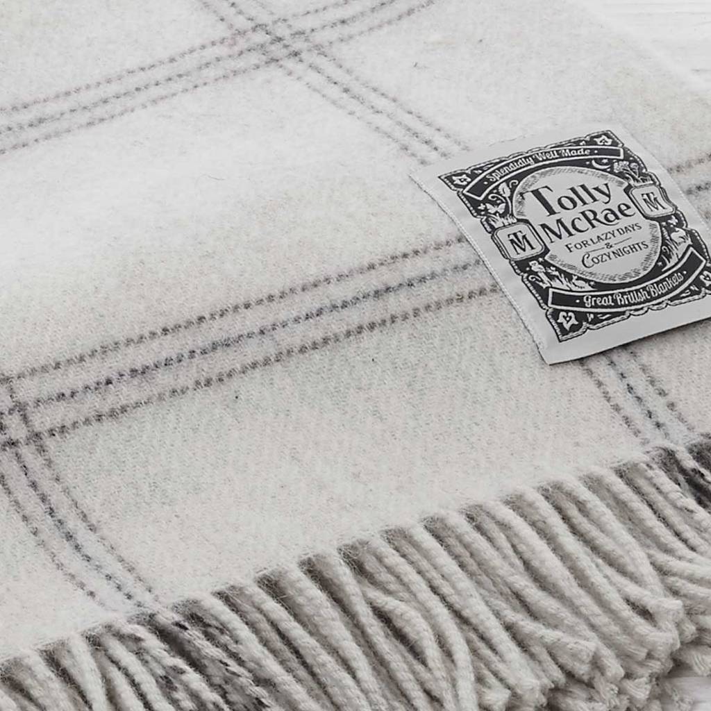 cashmere and alpaca throw collection grey and off white by tolly mcrae