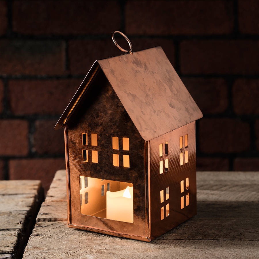 dottevik copper tea light house by lights4fun