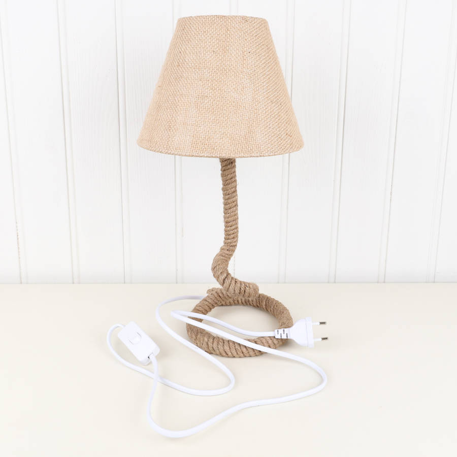 nautical jute rope table lamp with shade by dibor