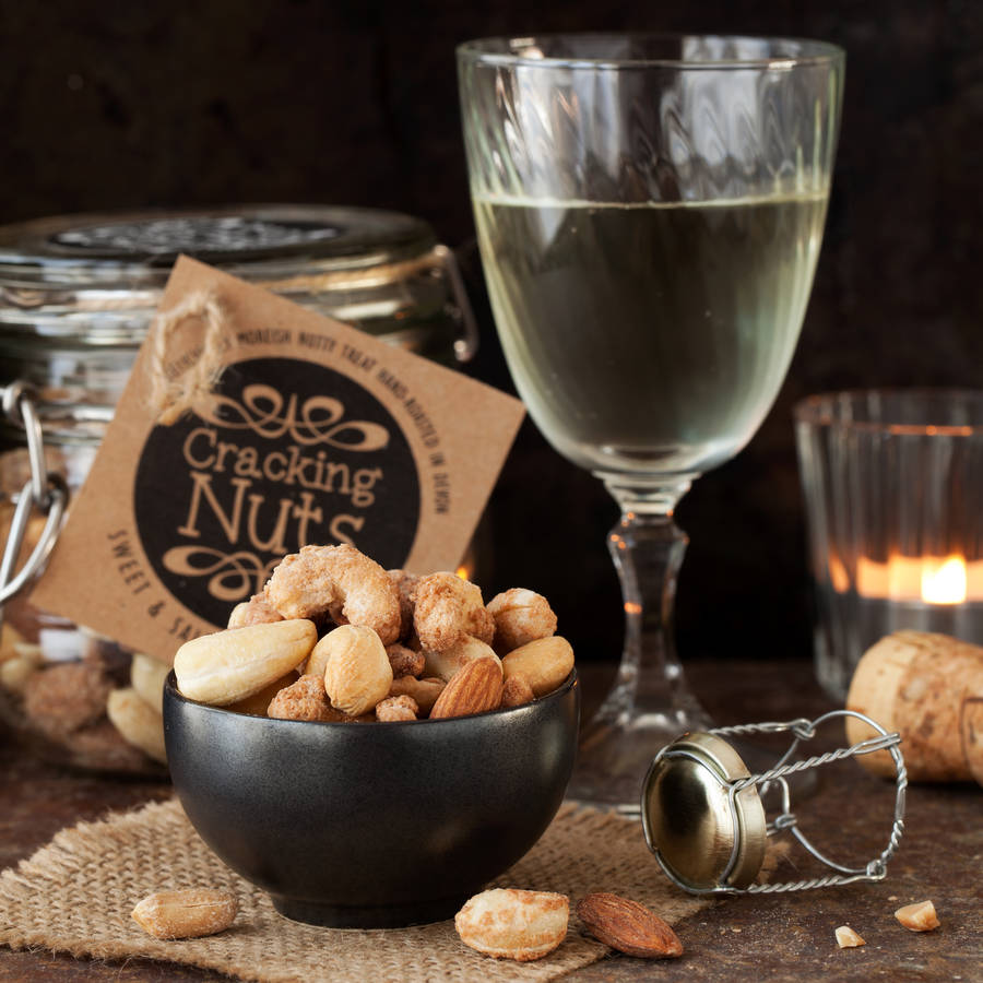 sweet and salty mixed nuts jar by cracking nuts