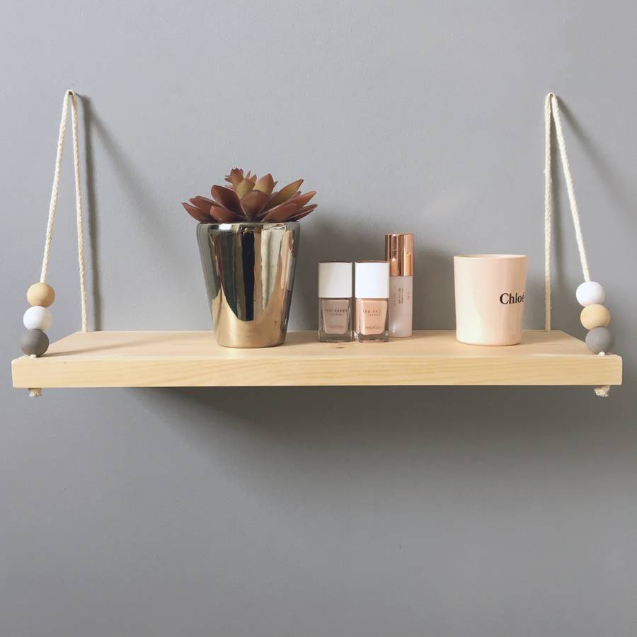 handmade wooden swing shelf by sweetpea paper design