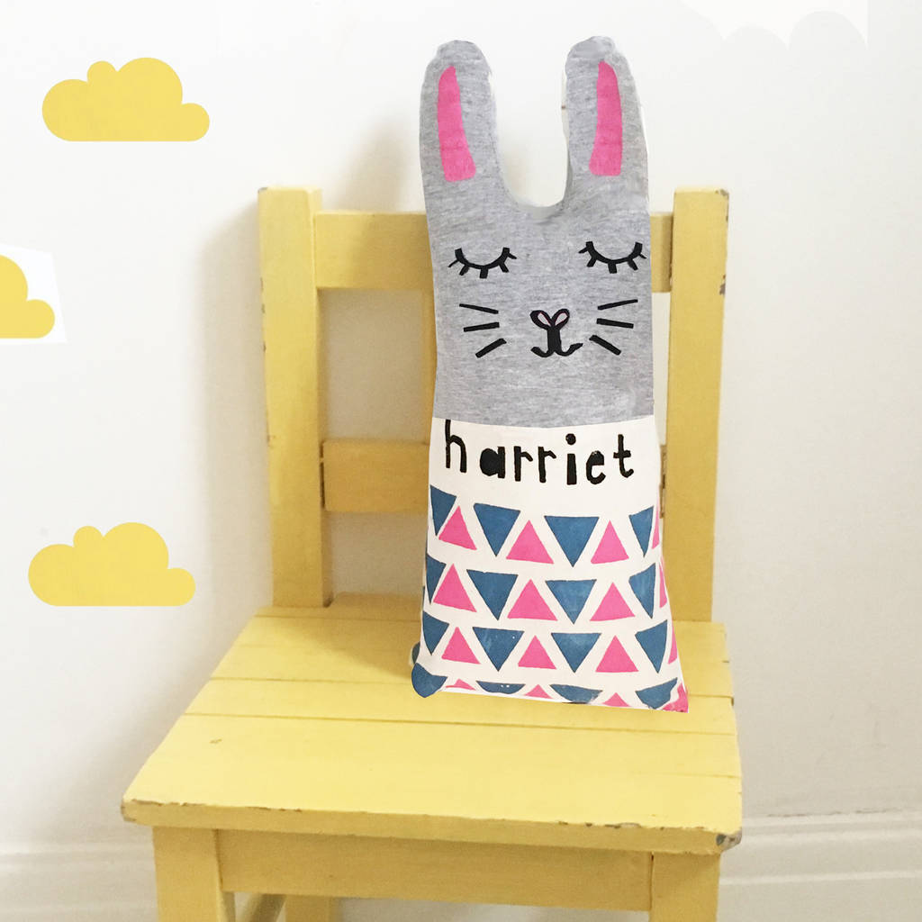 white rabbit cushion