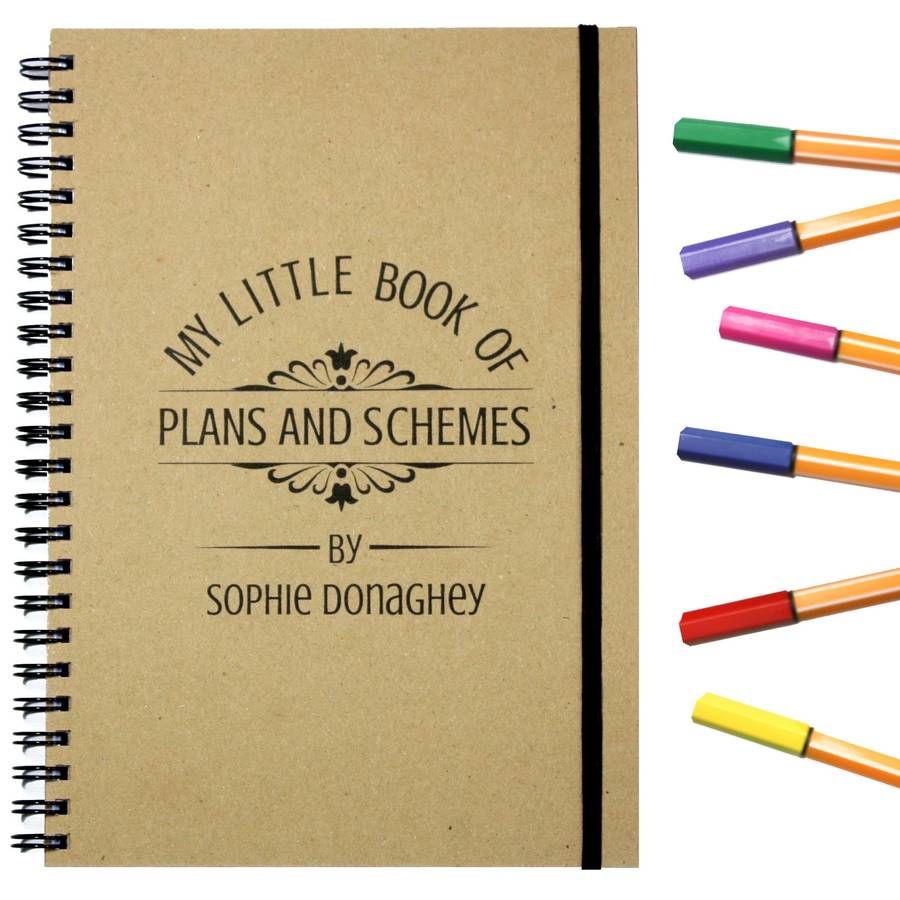 plans and schemes personalised notebook by betsy jarvis
