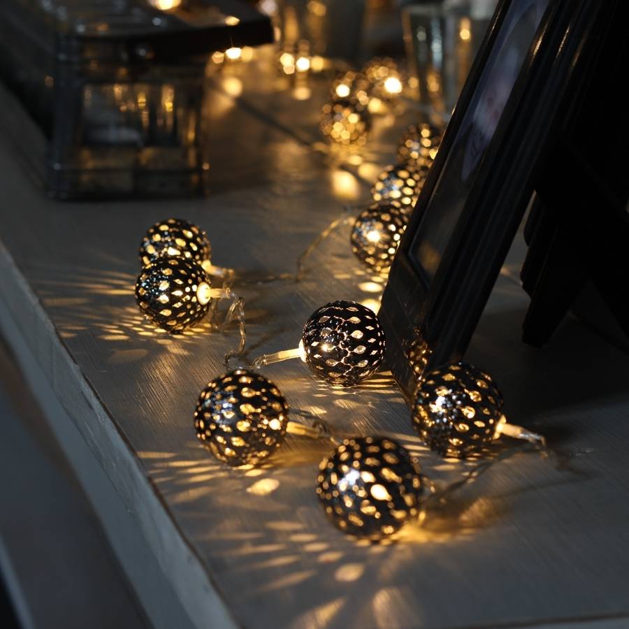 graphite grey moroccan fairy lights by little red heart