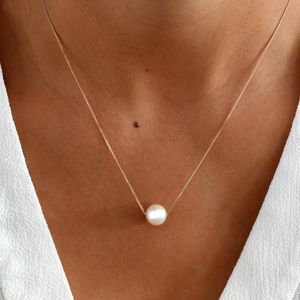 pearl necklace notonthehighstreet floating chain gold