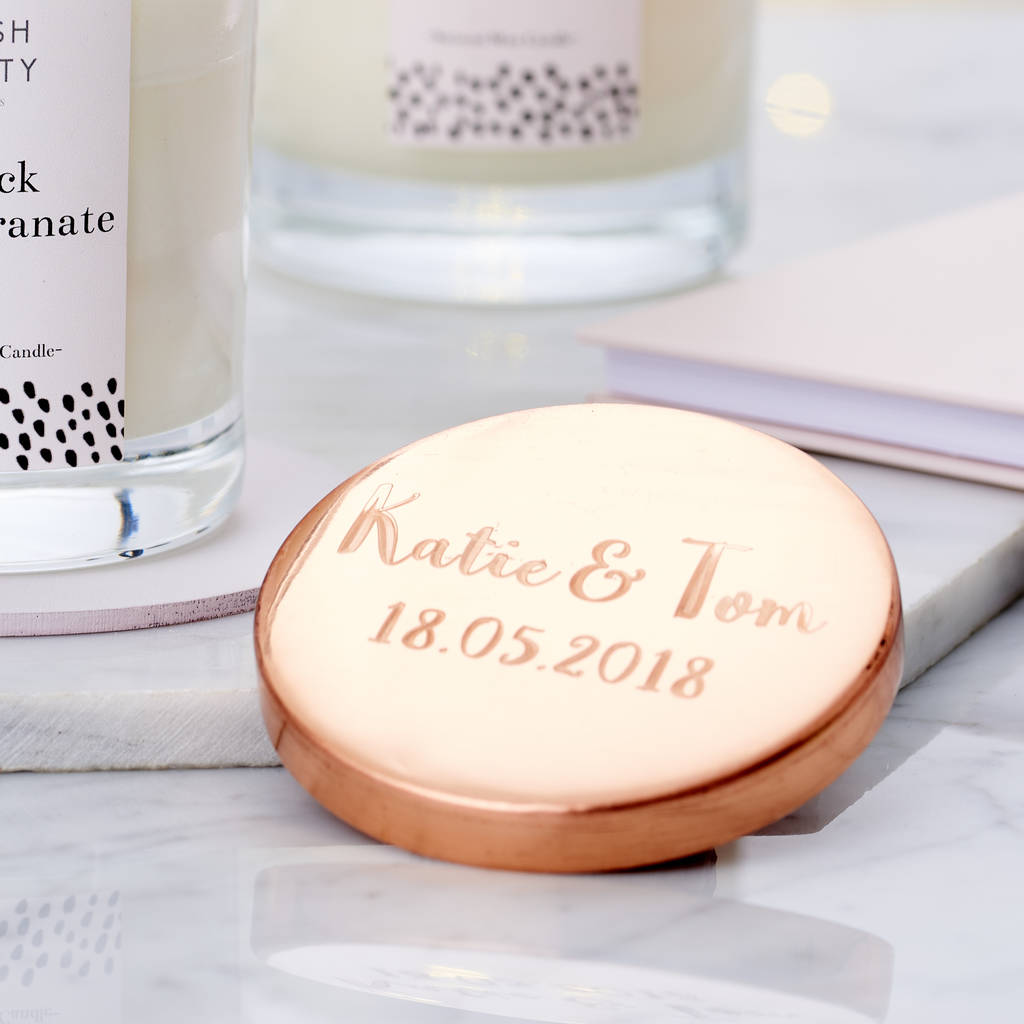 personalised gold foil scented candle by posh totty designs creates