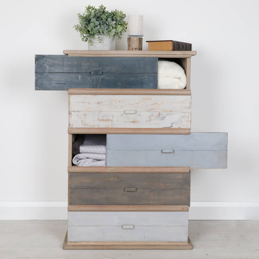 nautical sea blue storage chest of drawers by dibor