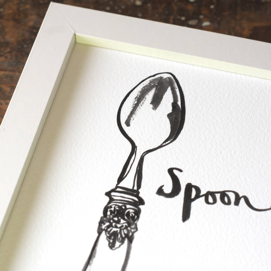 spoon print for kitchen or dining room two sizes by moobaacluck