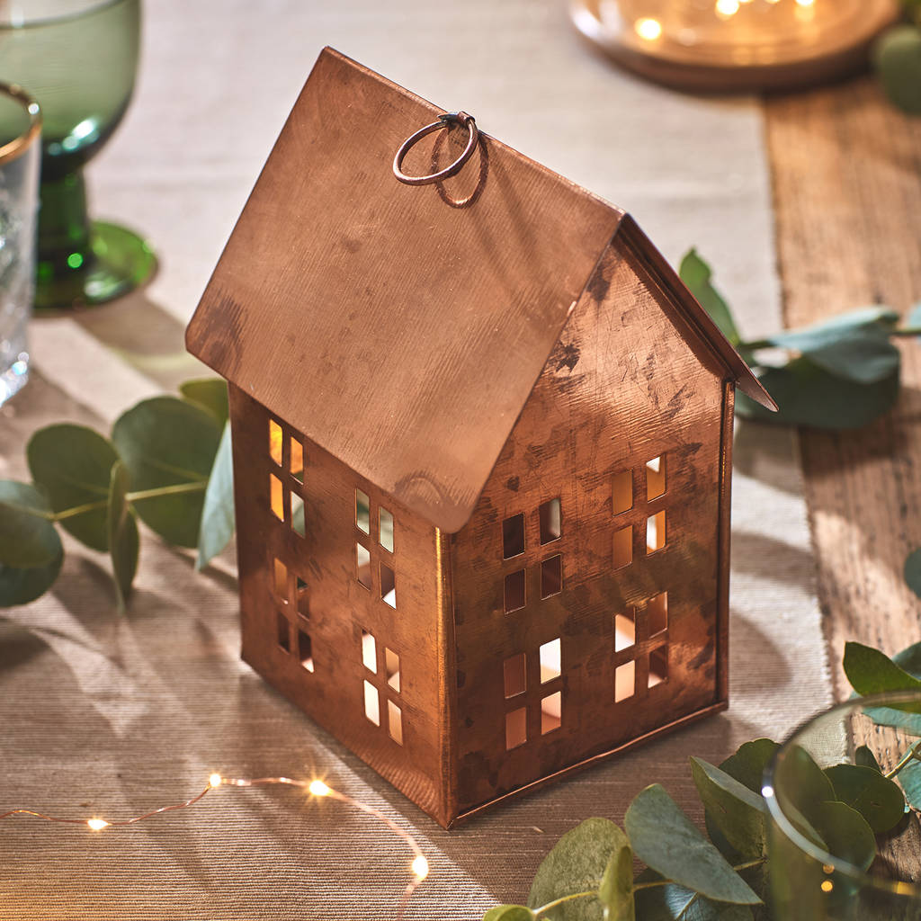 dottevik copper tea light house by lights4fun