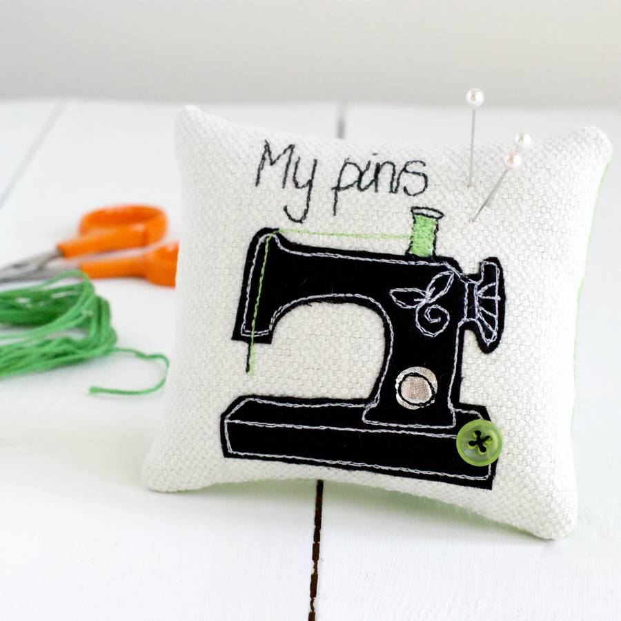 personalised sewing machine pin cushion by rosiebull designs