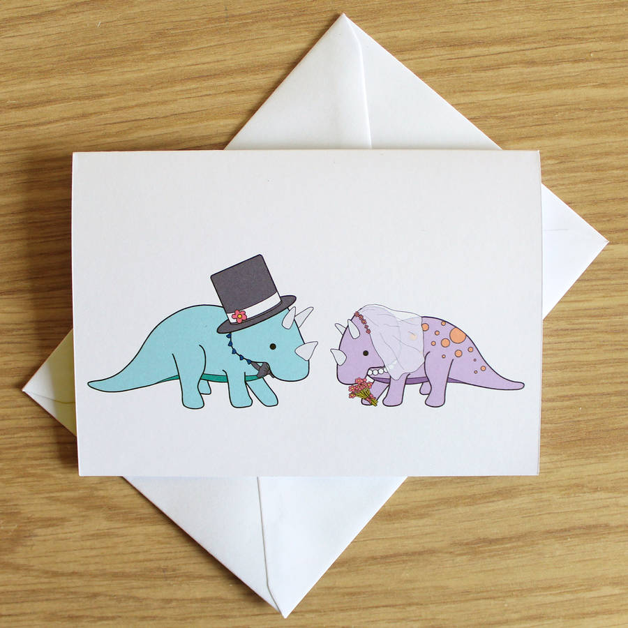 dinosaur wedding card by charlotte filshie | notonthehighstreet.com