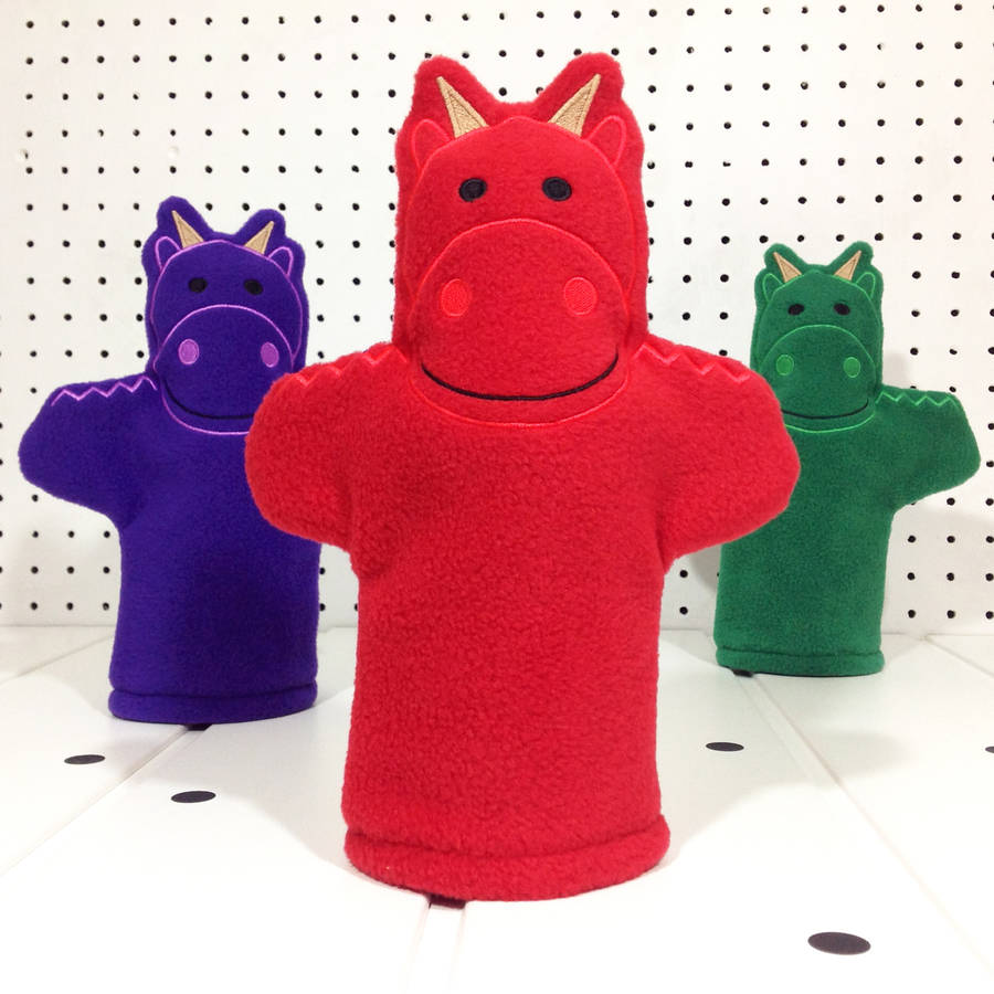 dragon hand puppet by the musical farmhouse