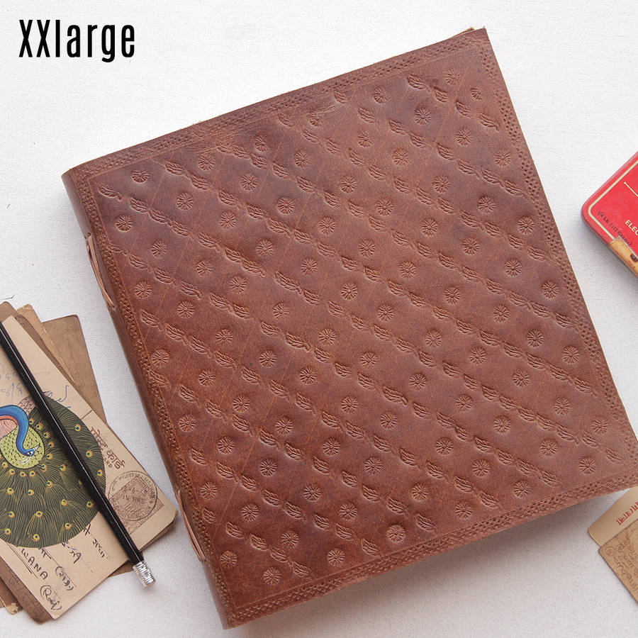 embossed leather journal by scaramanga