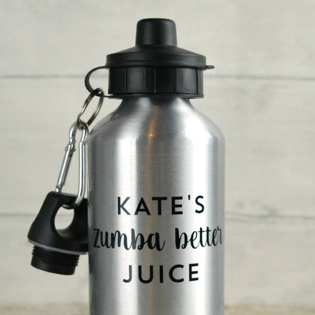 personalised zumba water bottle by pink and turquoise