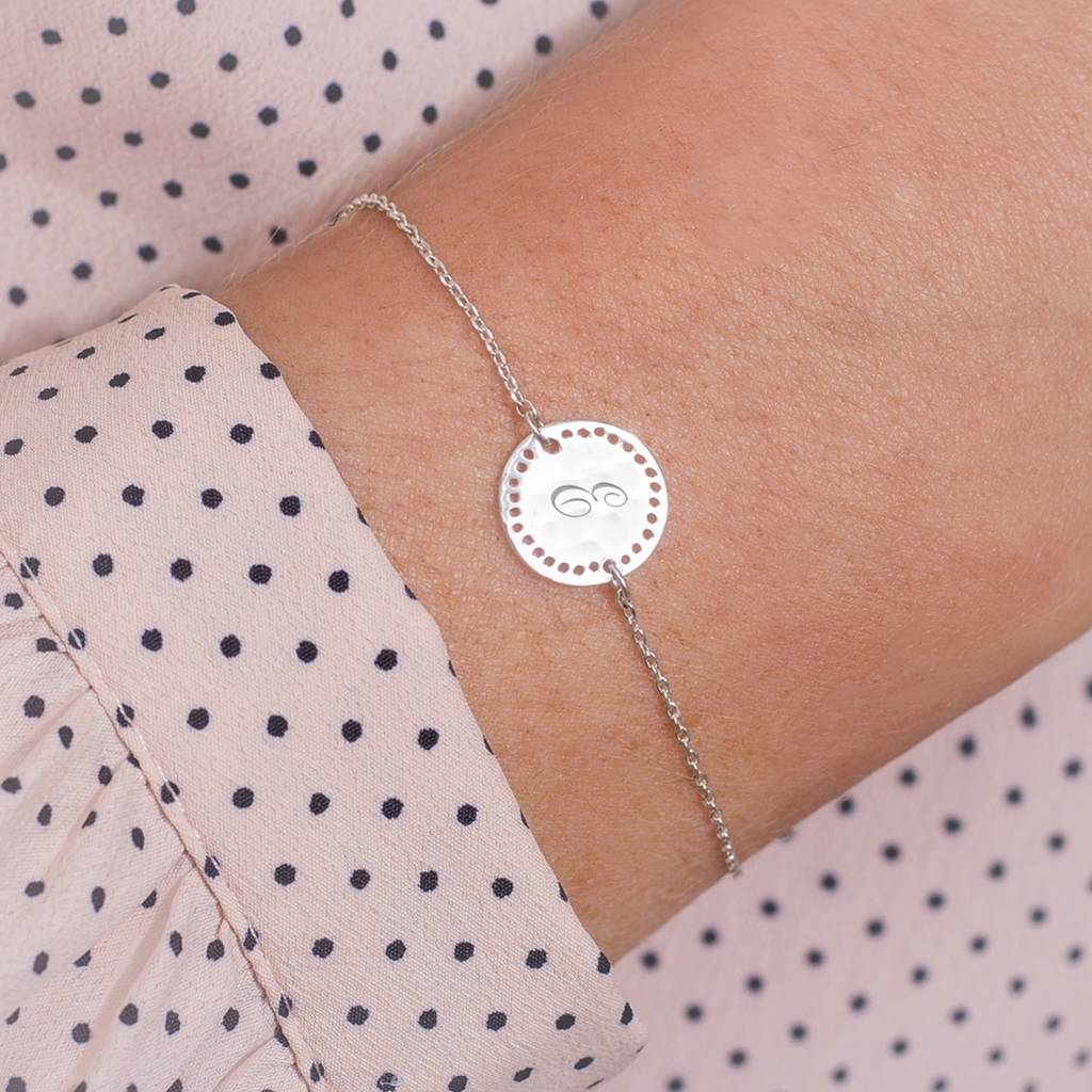 Effy Personalised Initial Disc And Birthstone Bracelet By Bloom