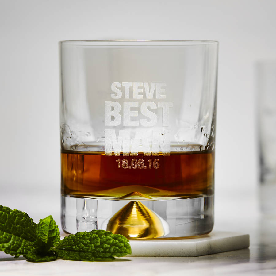 personalised best man whiskey glass by sophia victoria joy