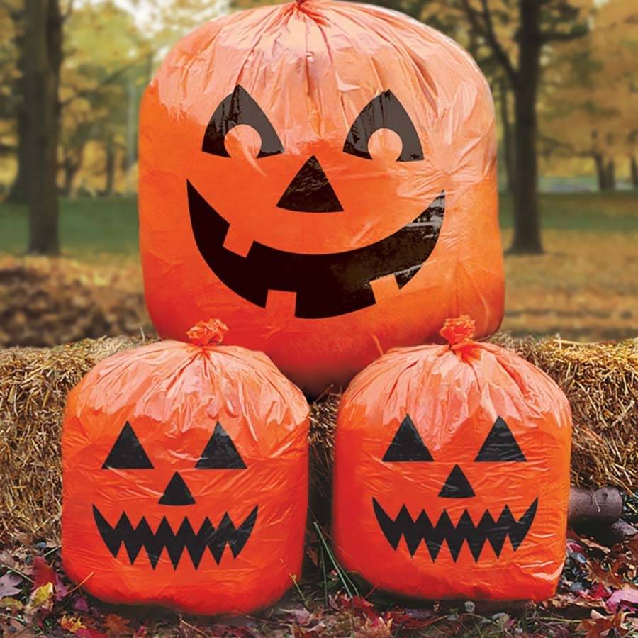 halloween pumpkin garden lawn bags by postbox party