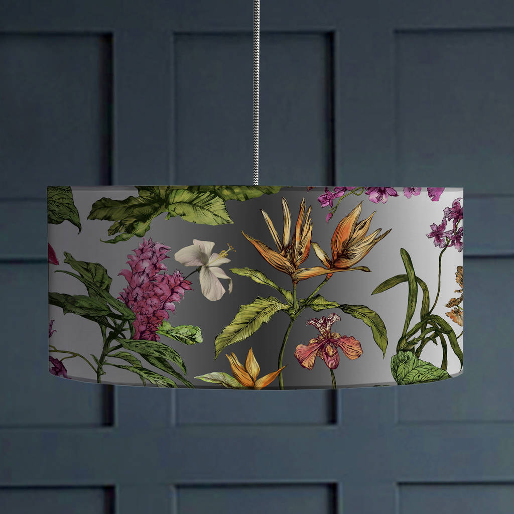 tropical hothouse botanical print lampshade by terrarium designs