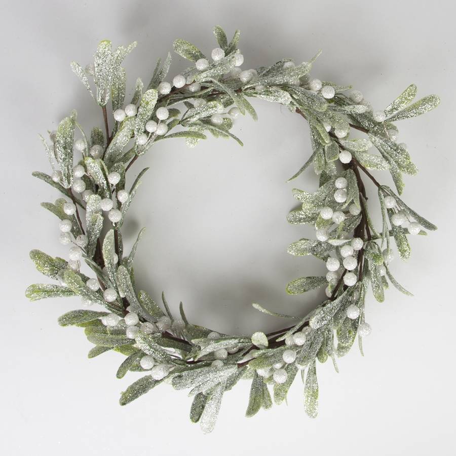 frosted christmas mistletoe wreath by little red heart frosted christmas mistletoe wreath by little red heart