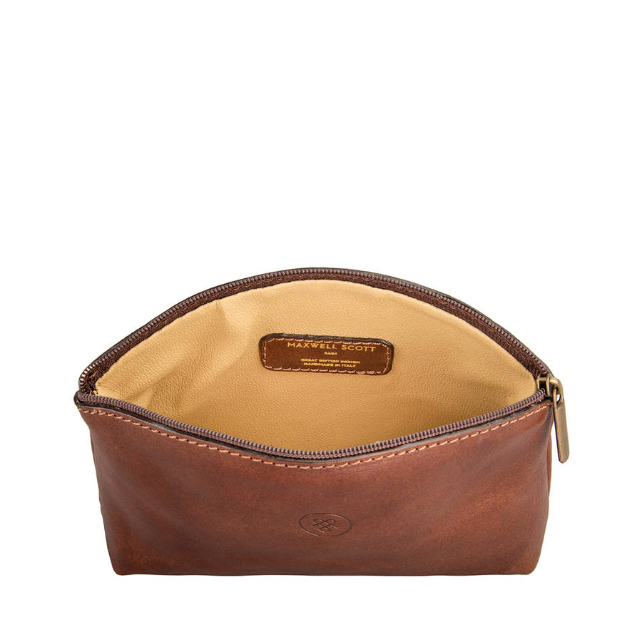 luxury small leather makeup bag. 'the chia' by maxwell scott bags