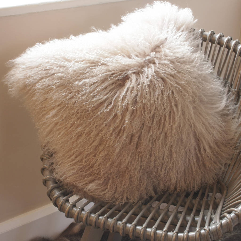 organic curly lamb cushion by ella james