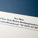 Personalised Luxury Correspondence Cards Thermo Printed By Able Labels