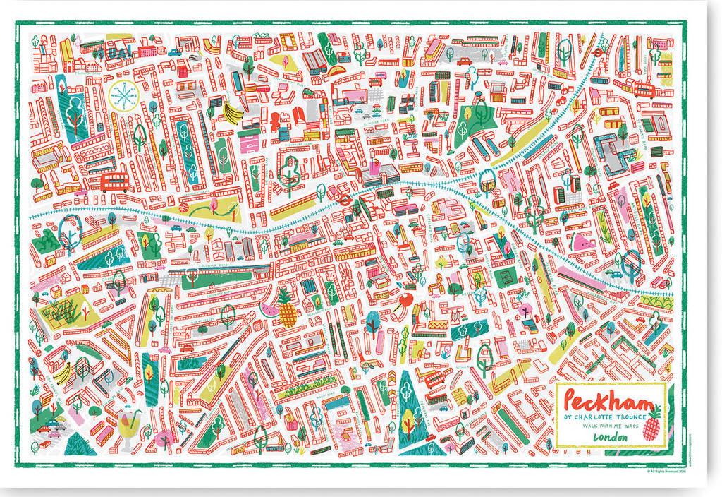 peckham illustrated map by walk with me