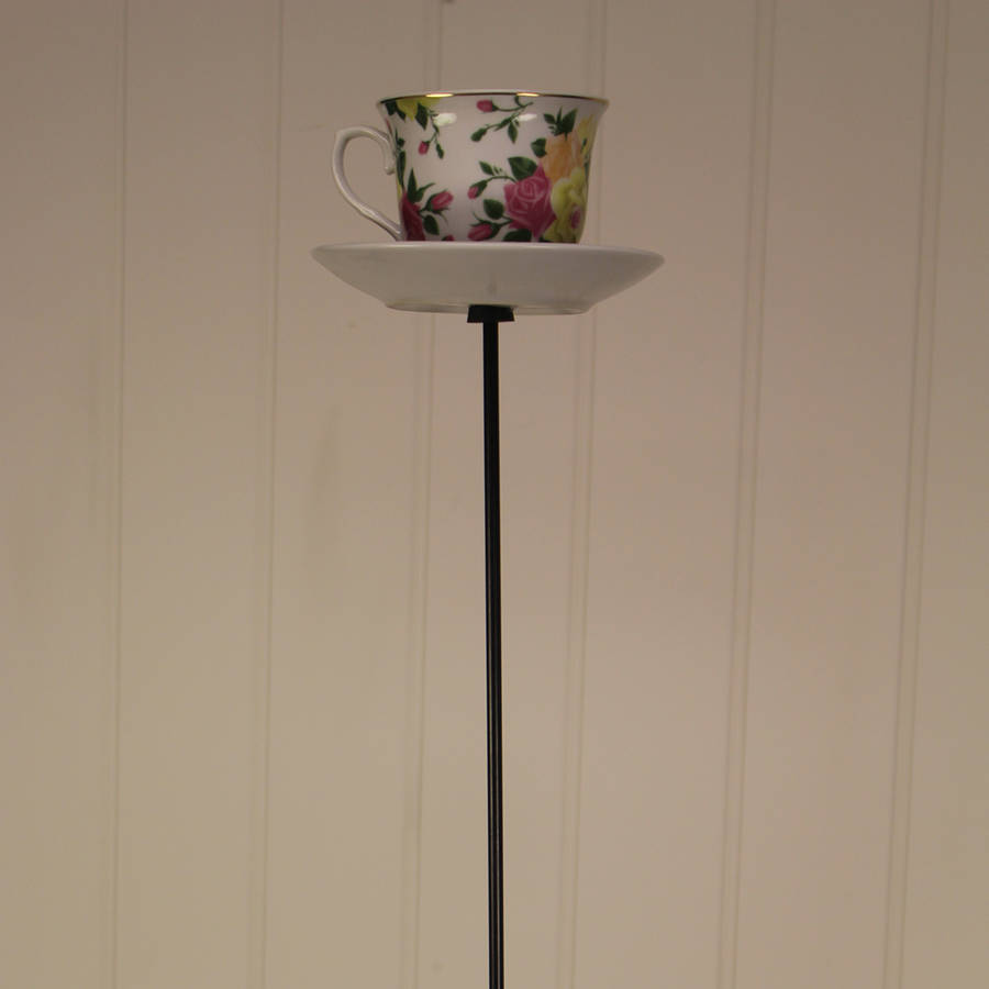 bird feeder teacup on a pole by garden selections